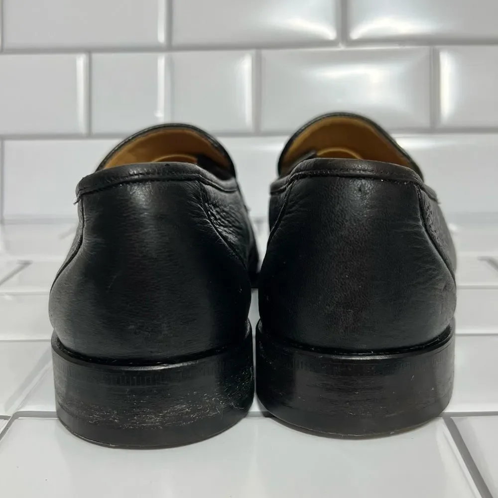 Bally Loafers Men’s Dress Shoes Black Leather Slip On’s Size 8